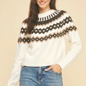 Pinch Easy Angles Retro Geometric Sweater | Size Small